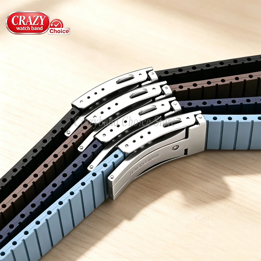 316L Massives Edelstahl-Uhrenarmband mit Faltschließe 18mm 20mm 22mm 24mm Doppelter Schmetterlings-Sicherheitsverschluss Uhrenzubehör Schwarz – Detail 7