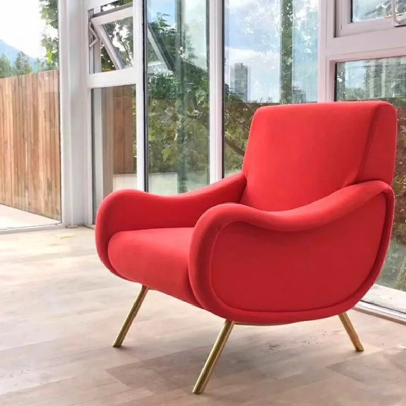 Nordic light luxury single sofa chair modern simple living room balcony study designer casual lazy armrest recliner