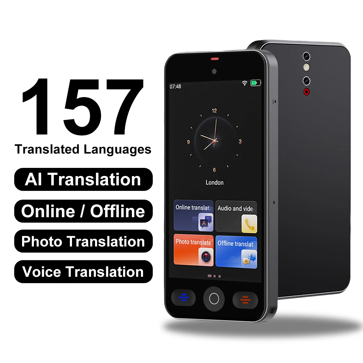 Traducteur de langues hors ligne, traduction vocale et photo, traducteur portable WiFi, traducteur de 142 langues, appareil de traduction pour les voyages et les affaires