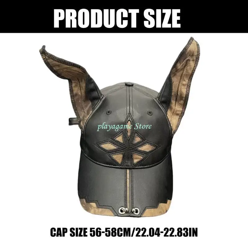 Y88A 2000s الكلب الأذن قبعة بيسبول للنساء الرجال بائس بولي قبعة قبعة جلدية الثقافات الفرعية الشارع الشهير الهيب هوب قبعة أغطية