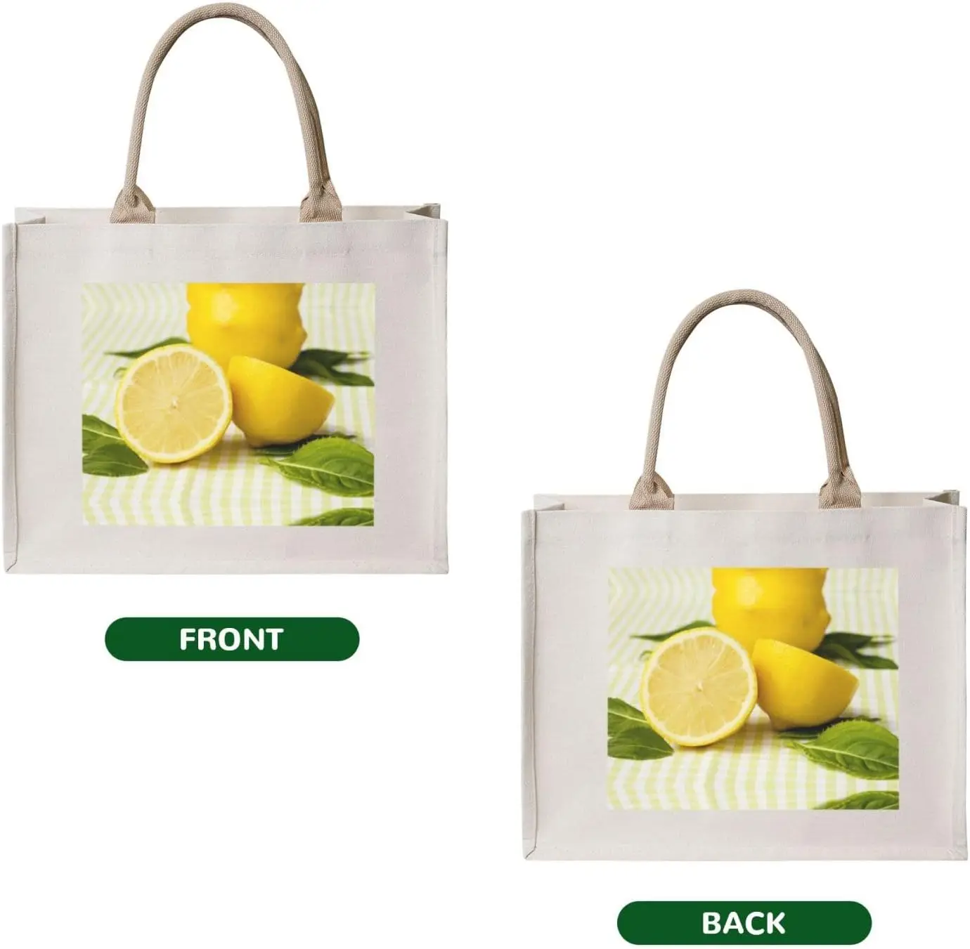 Yellow Lemon Canvas Tote Bag For Women, Aesthetics Tote Bag Beach Travel Tote Handbags Shopping Daily Working