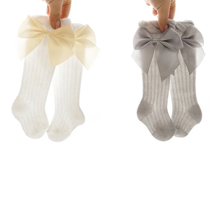 Summer Children's Air-conditioned Room Socks Newborn Ultra-thin Solid High Mosquito-proof Baby Girl Baby Long Tube Mesh Socks