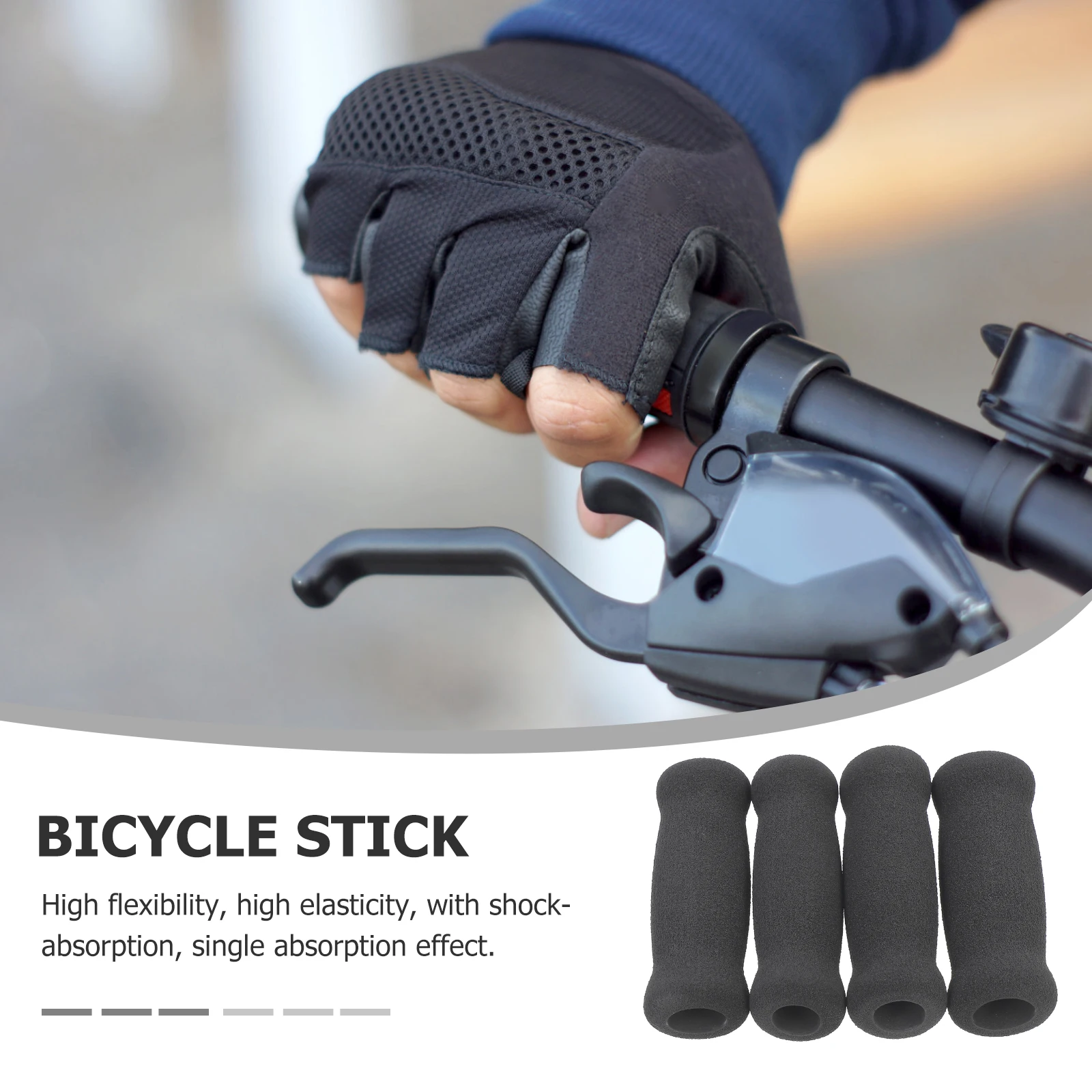 

4 Pcs Bike Handlebar Covers Durable Shock Absorption Lightweight Black Grips Handlebar Sleeves Cycling Accessories Bike Supplies
