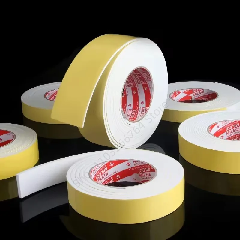 2/5M White Single Sided EVA Anti-Collision Door and Window Windshield Seal Self-Adhesive Sound Insulation Protection Buffer