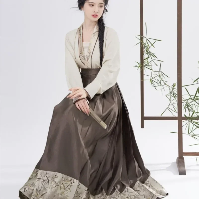 Vestido Hanfu de la dinastía Ming, traje de estilo chino, Mangas de avión, camisa Hanfu, Original, preventa, 30 días, 2023