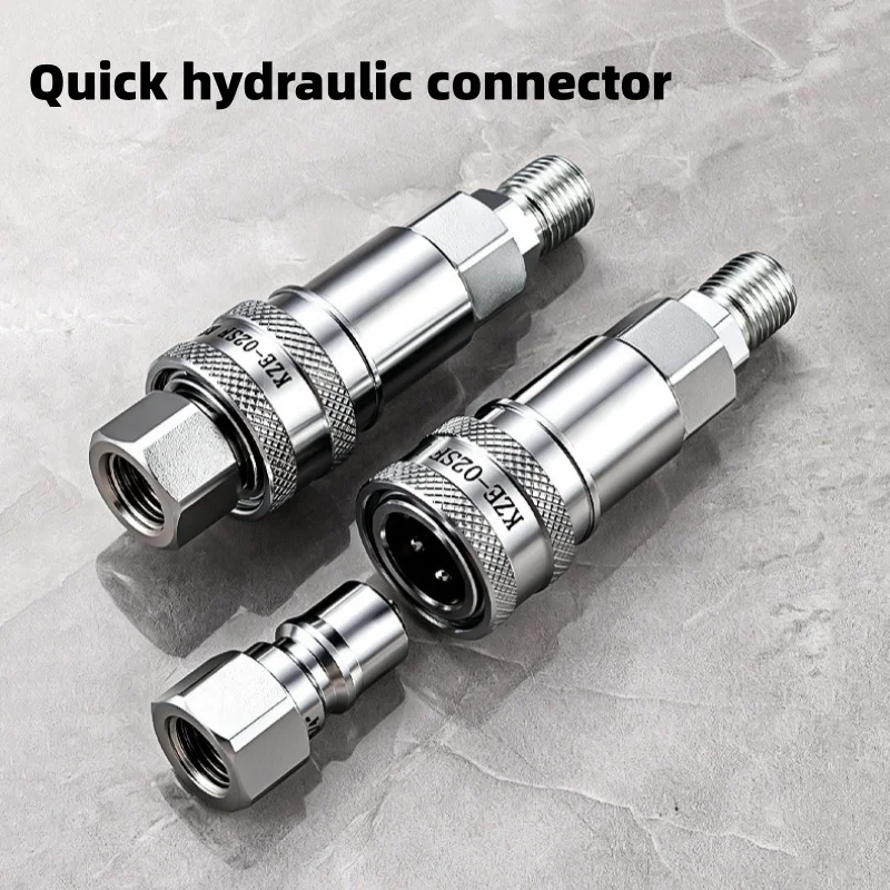 Universal High-Pressure Rapid Hydraulic Connector One-Way Stop Valve Anti-Slip for Secure Fluid Transfer
