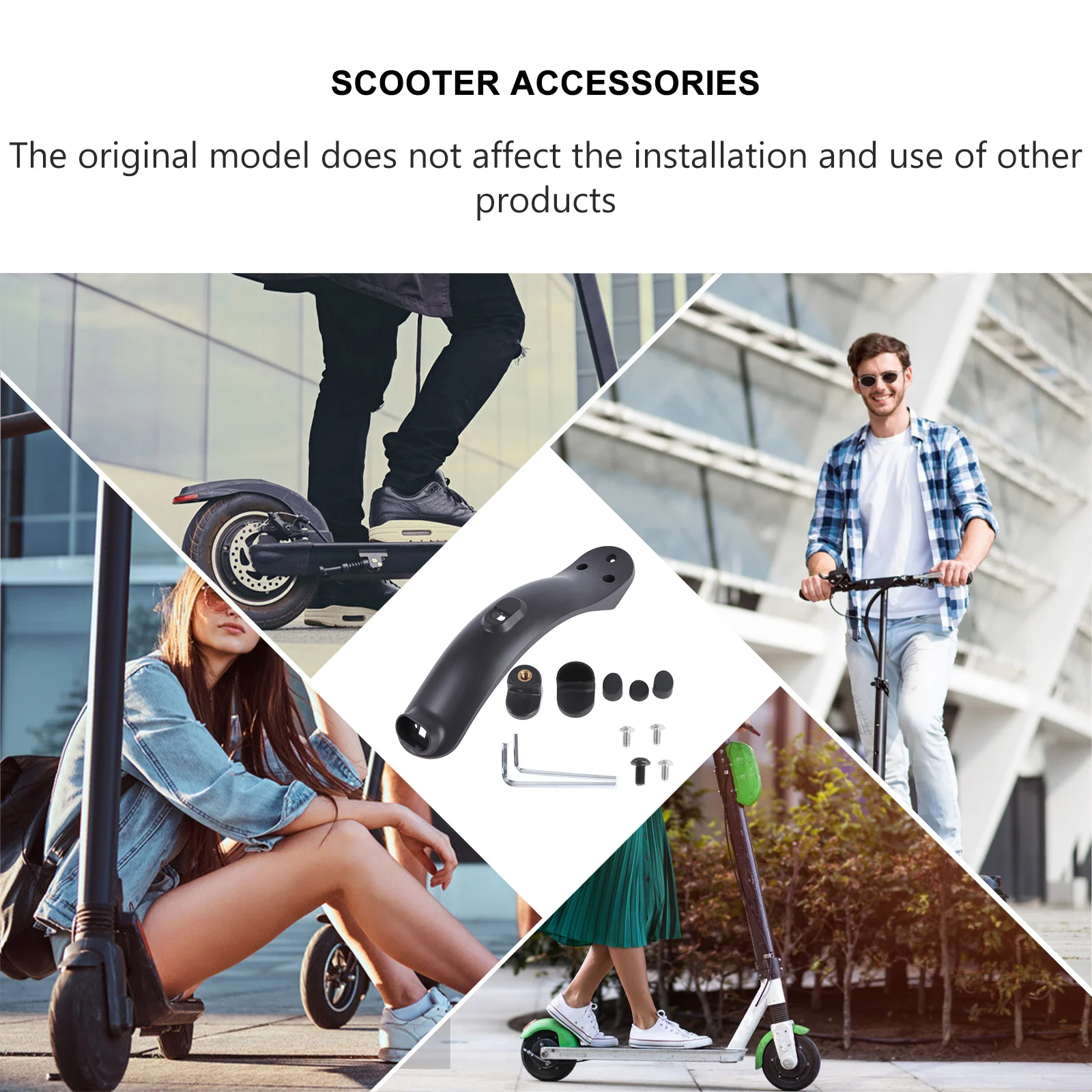 Rear Mudguard Electric Scooter Durable Outdoor Guard Easy Assemble Pliable Sun Resistant Reinforced Design Replacement