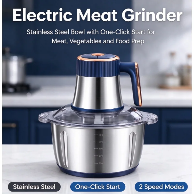 Stocking Stuffers Christmas Gift 5L Electric Meat Grinder 304 Stainless Steel Multifunctional Chopper Mincer Baby Food Processor