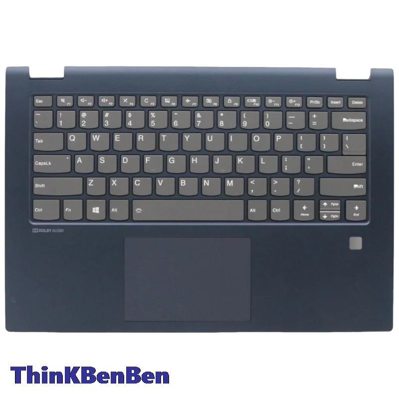 Clavier bleu anglais américain pour Lenovo, coque supérieure repose-poignets, housse d'urgence, apad C340 14 Flex 14 14API 14IML 14Suffl 5CB0U42331