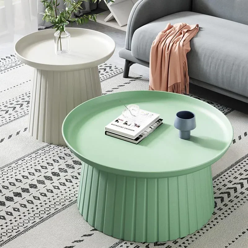 Living Room Tea Table Nordic Side Tables Plastic Sofa Table Luxury White Round Coffee Table Home Furniture Decor Center