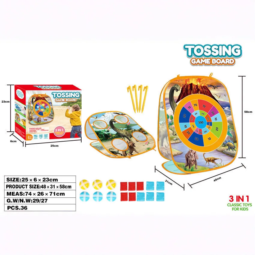 Zandzakwerpen gooien, zandzakken gooien in cirkels speelgoed ouder-kind PK kinder gooien dart tent kleuterschool sport spel