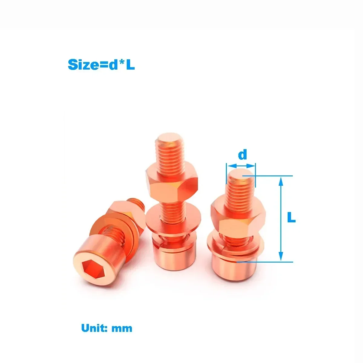 

Copper hexagon socket screw, washer and nut combination M3M4M5M6M8M10M12