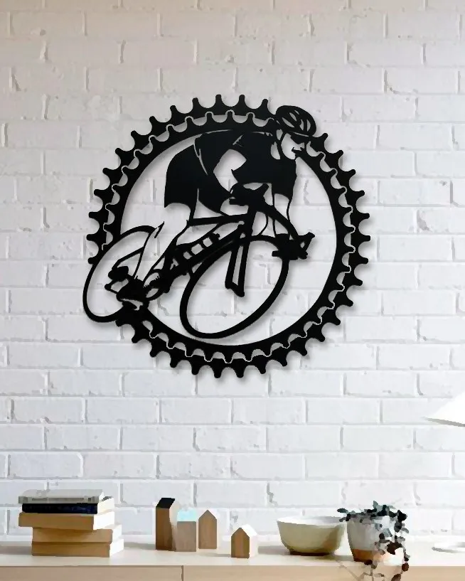 Bicycle Designed Wall Decorative Metal Wall Art Black Wall Décor,Living Room, Bedroom, Kitchen, bathroom Interior Decoration, W