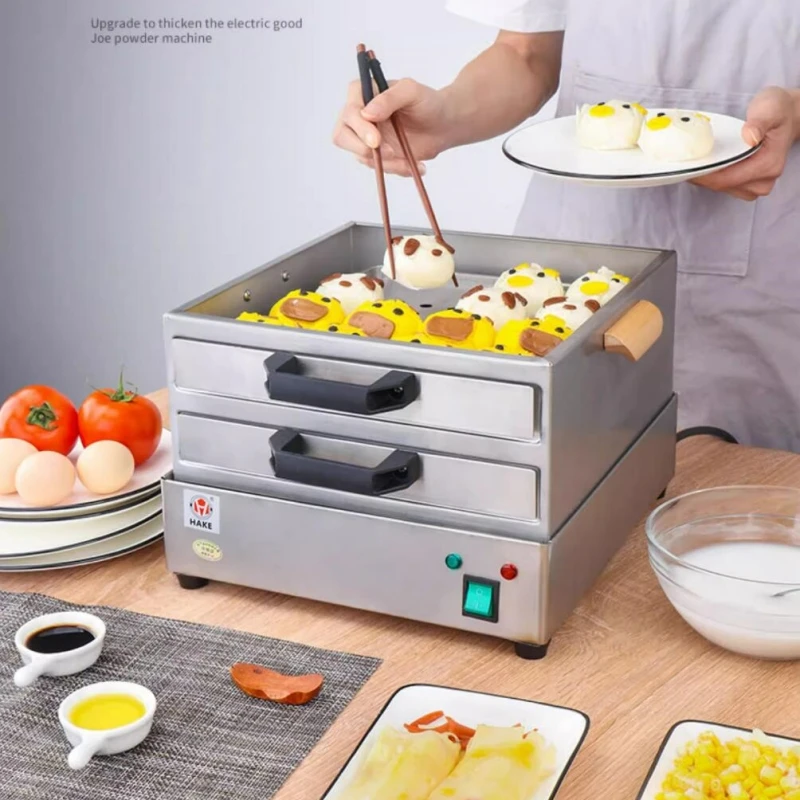 220V Rice Noodle Machine Household Electric Breakfast Steamer 304 Stainless Steel Drawer Type Rice Noodle Oven