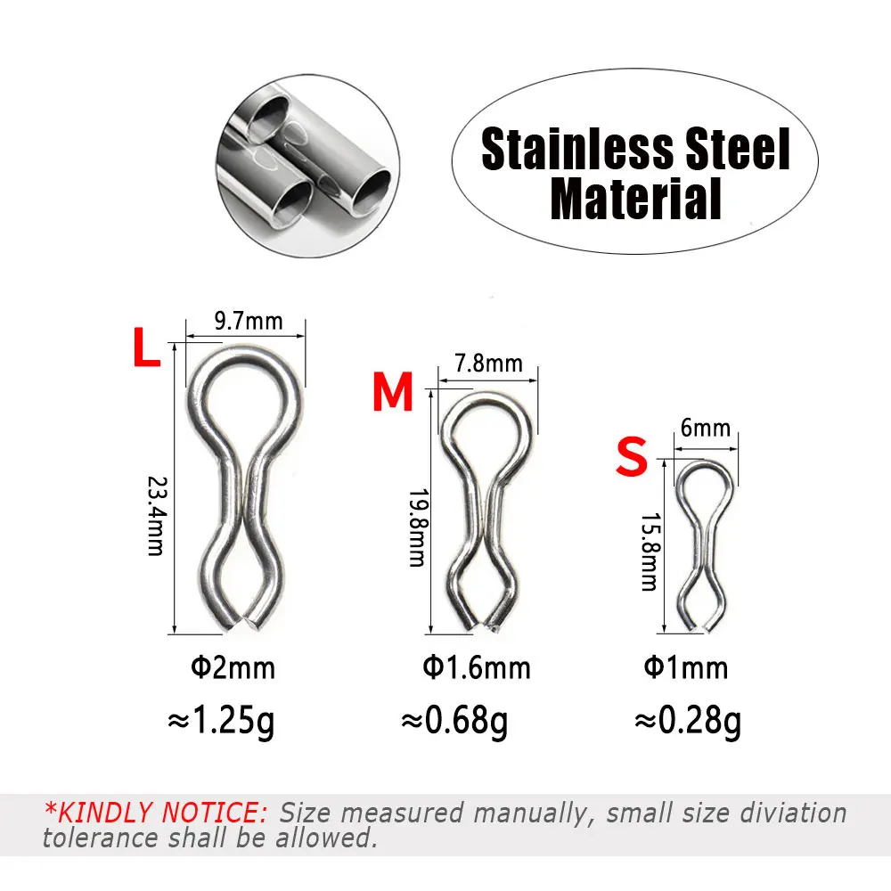 Bimoo 50pcs S M Stainless Steel Brass Fishing Sinker EyeLet Splay Ring Swivel DO-IT Mould Loops for Metal Jigs Hard Lure Weight
