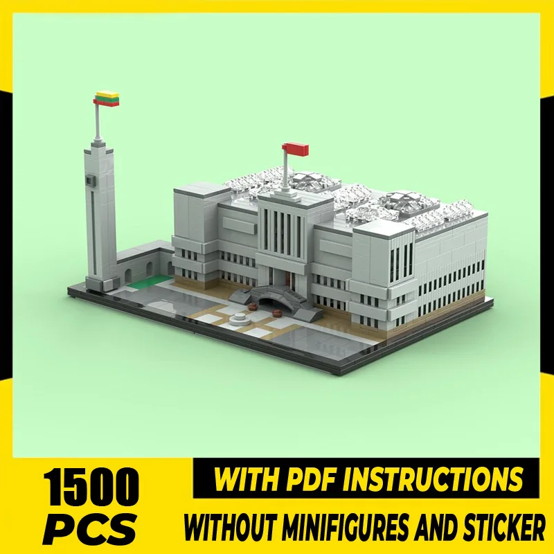 

Street View Model Moc Building Blocks Modular Vytautas Great War Museum Model Technology Bricks DIY Assembly Set Gift HolidayToy