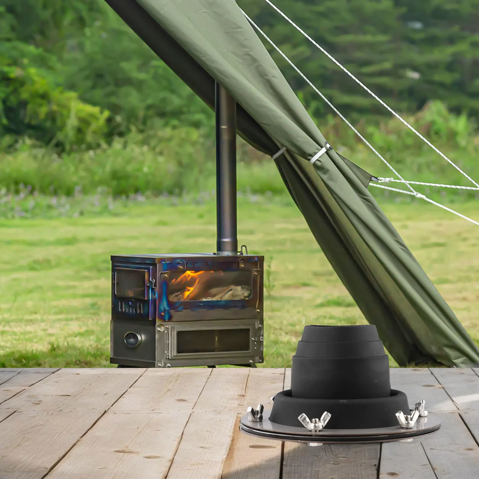 

Силиконовый изоляционный чехол для дымохода, уличная палатка, комплект для мигания дымохода, отверстия для винтов, силиконовый рукав, стальной лист, хорошие материалы