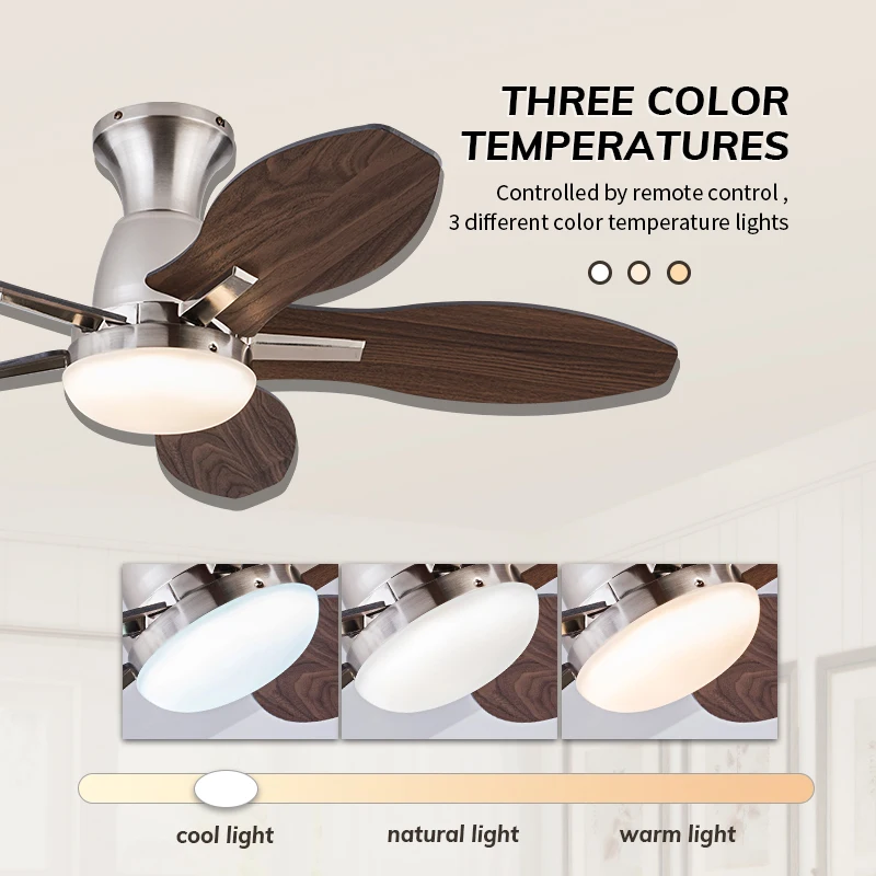 Modern LED Ceiling Fan with Light Remote Control High Power Motor Ideal for Bedroom and Living Room DC Ceiling Fan