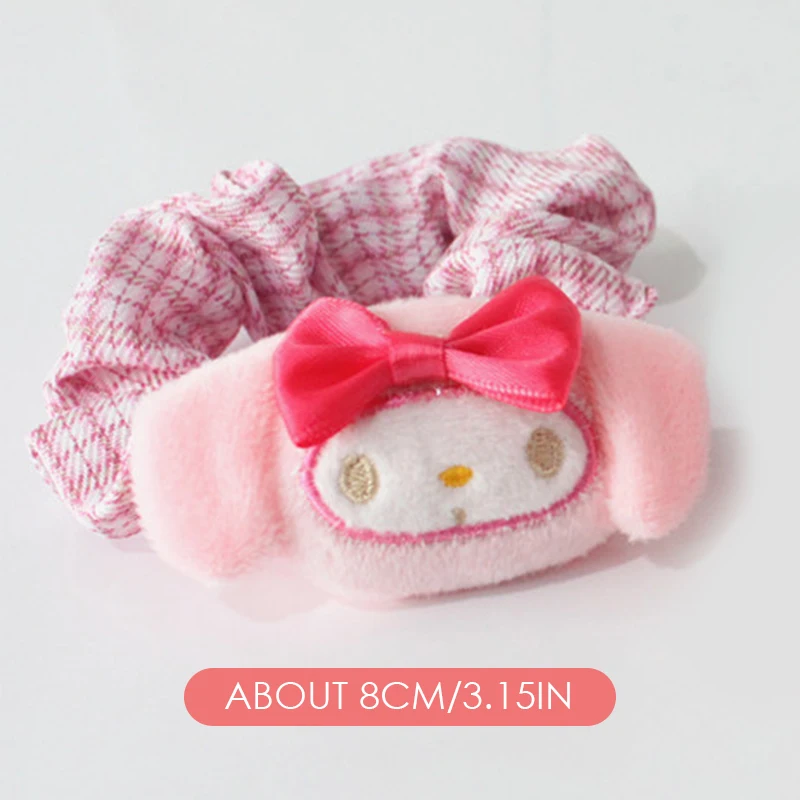 1Pcs Sanrio Girls Hair Bands Cute Cartoon Kuromi Hair Rope Kawaii Elastic Headband Hair Accessories Ponytail Holder Holiday Gift