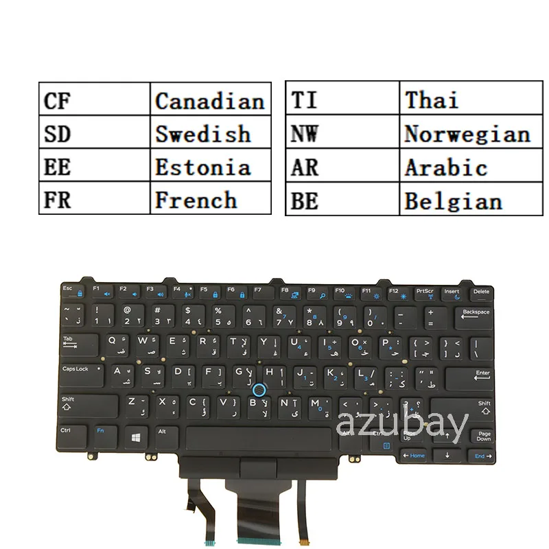 

Клавиатура для ноутбука DELL Latitude E5450 5450 E7450 E5470 E7470 5480 5488 5490 5491 5495 7480 7490 CF SD EE FR THAI NW AR BE