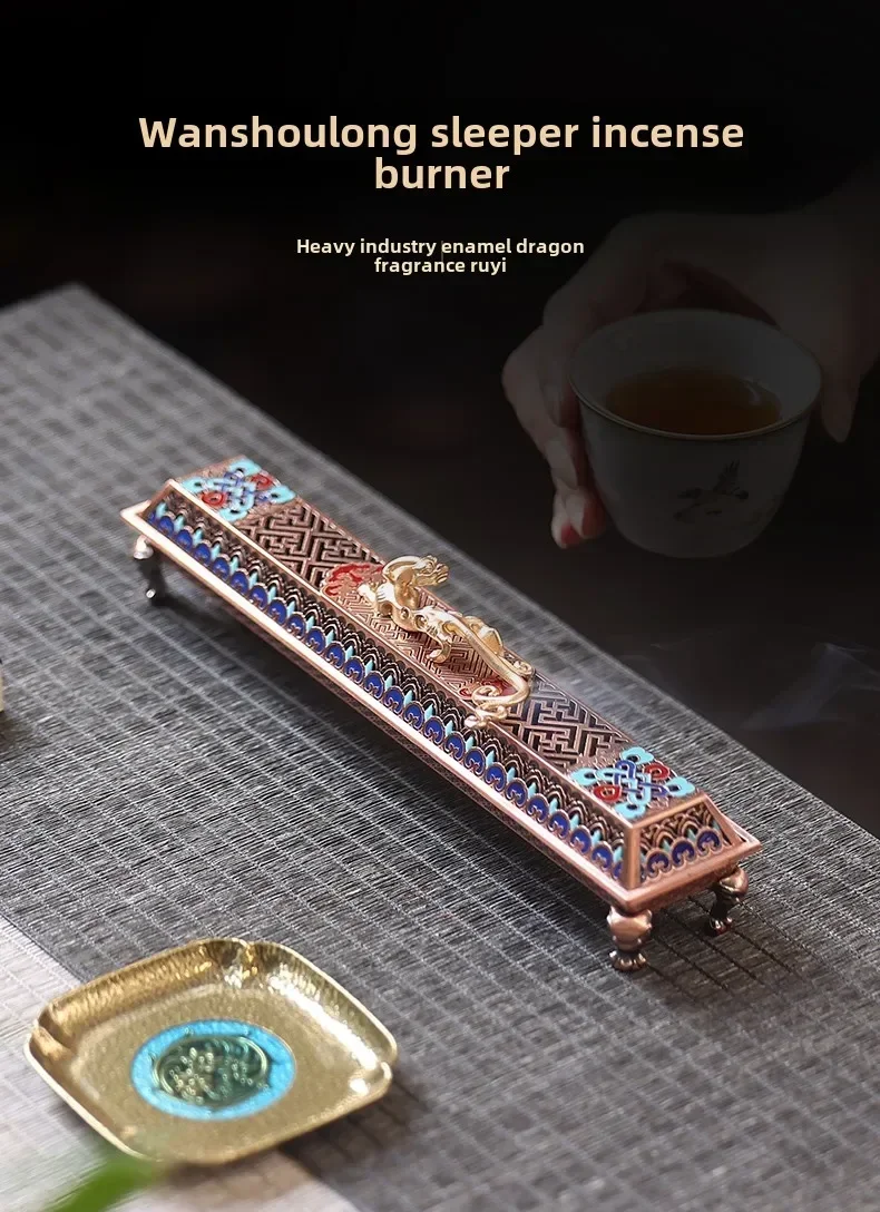 

National style enamel dragon household alloy incense