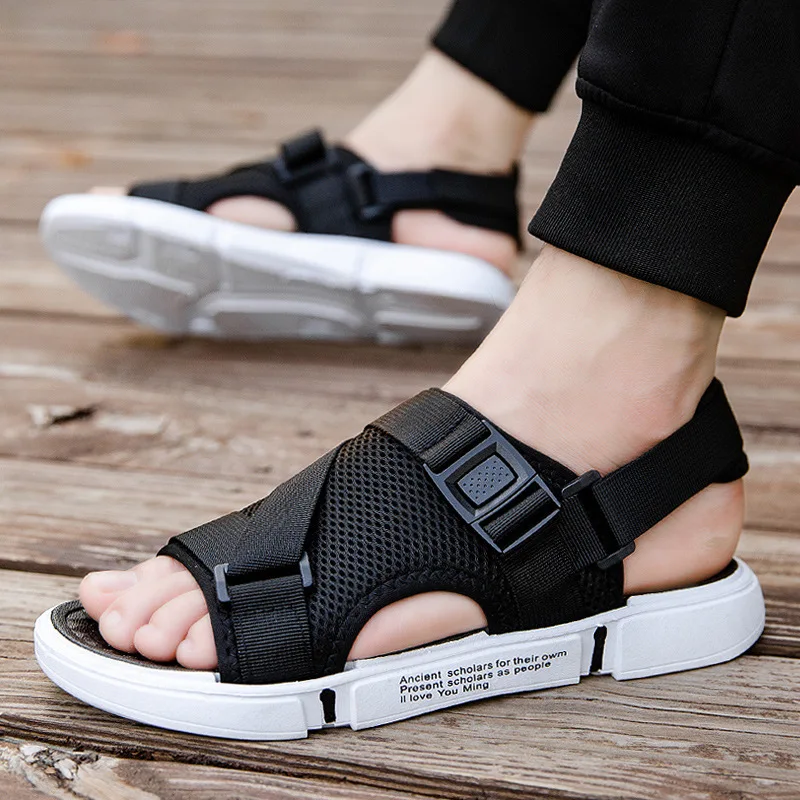 

Men's Casual Summer Black Comfortable Sandals Fashion Outdoor Vietnamese Sandals Roman Beach Shoes