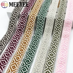 2/4/8M 25mm Ethnic Cotton Webbing 1.5mm Thick Jacquard Lace Ribbon for Bags Strap Belt Garment Shoes Sewing Tape DIY Accessories