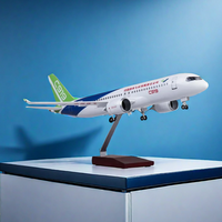 47CM 1/82 Scale Airplane China Commercial Aircraft C919 Airline Model W Light & Wheel Diecast Plastic Resin Plane Collection