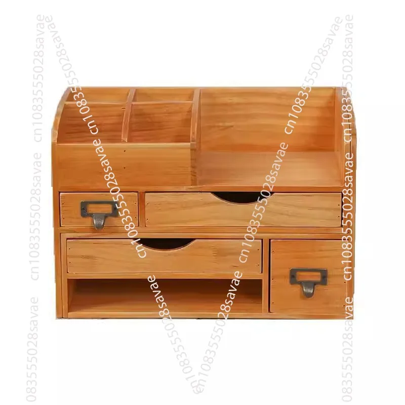 

Solid wood multifunctional shelf with drawers, household items, cosmetics storage box, desk storage box