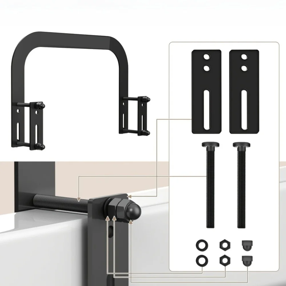 Adjustable Clamp Holder for Bed Pad on For Metal Frames Bed Stopper Retainer Cold Rolled Steel Black 28.5x20x0.3mm
