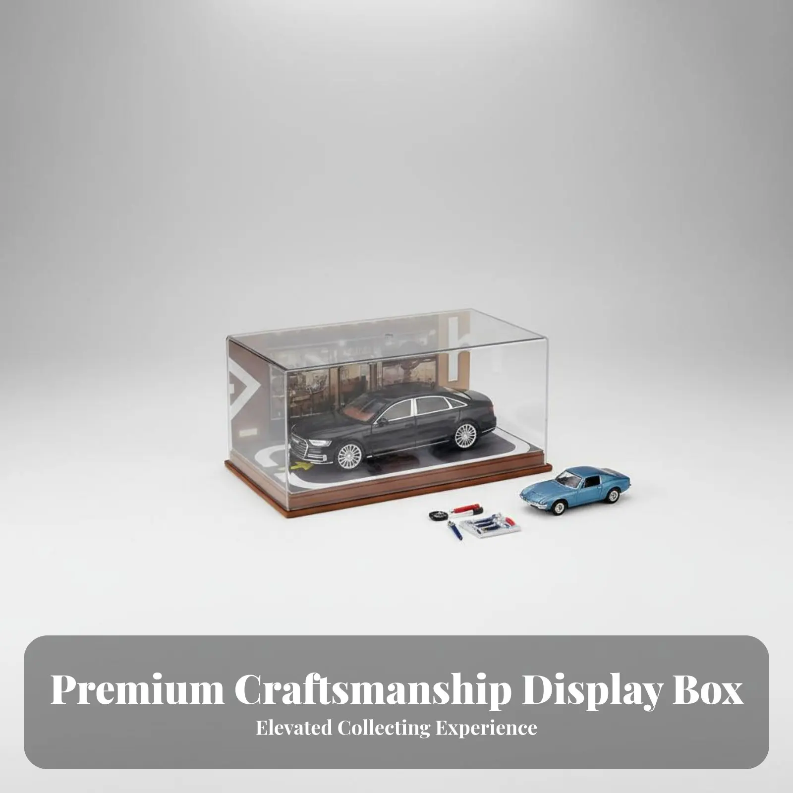

Model Car Garage Scene High Clarity 1:24 Scale Car Display Case Parking Lot Display Scene Box Easy Assembly for Hobbyists