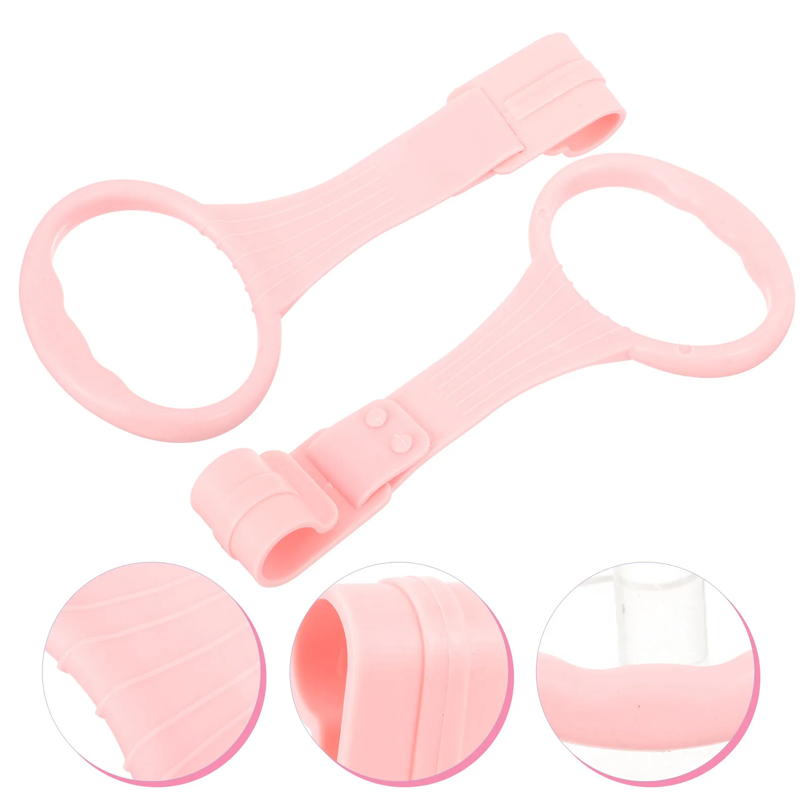 

1 Pair Baby Standing Safety Rings Pink Kids Walking Tools Portable Gym Pull Rings Durable Smooth Edges Color Cognition Stand Up