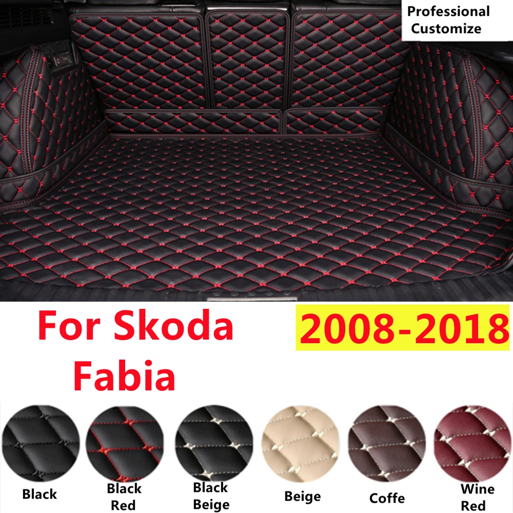 

SJ Full Set Custom Fit For SKODA Fabia 2008-2018 XPE Leather Waterproof Car Trunk Mat Tail Boot Tray Liner Cargo Rear Pad Cover