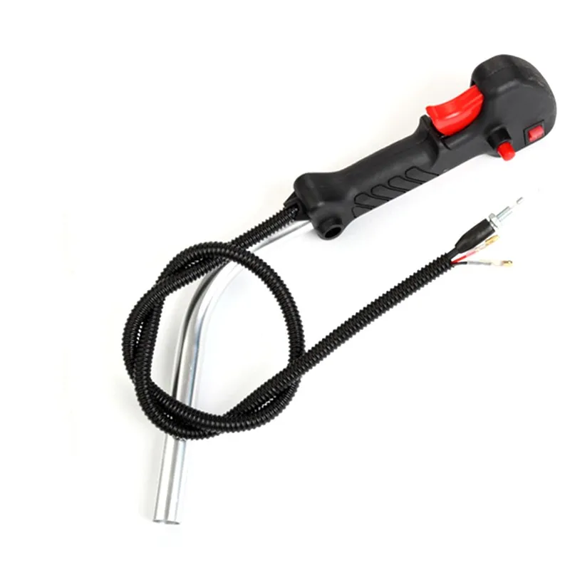 Manual Throttle Switch Assembly for Gasoline Brush Cutter Grass Trimmer Tube Handle Throttle Trigger Cable Aluminum String