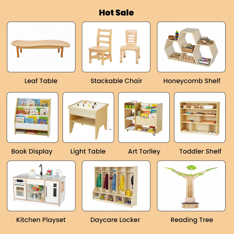 Children's furniture set Wooden sofa Bookcase Pre-school classroom Day care Learning furniture Combination locker