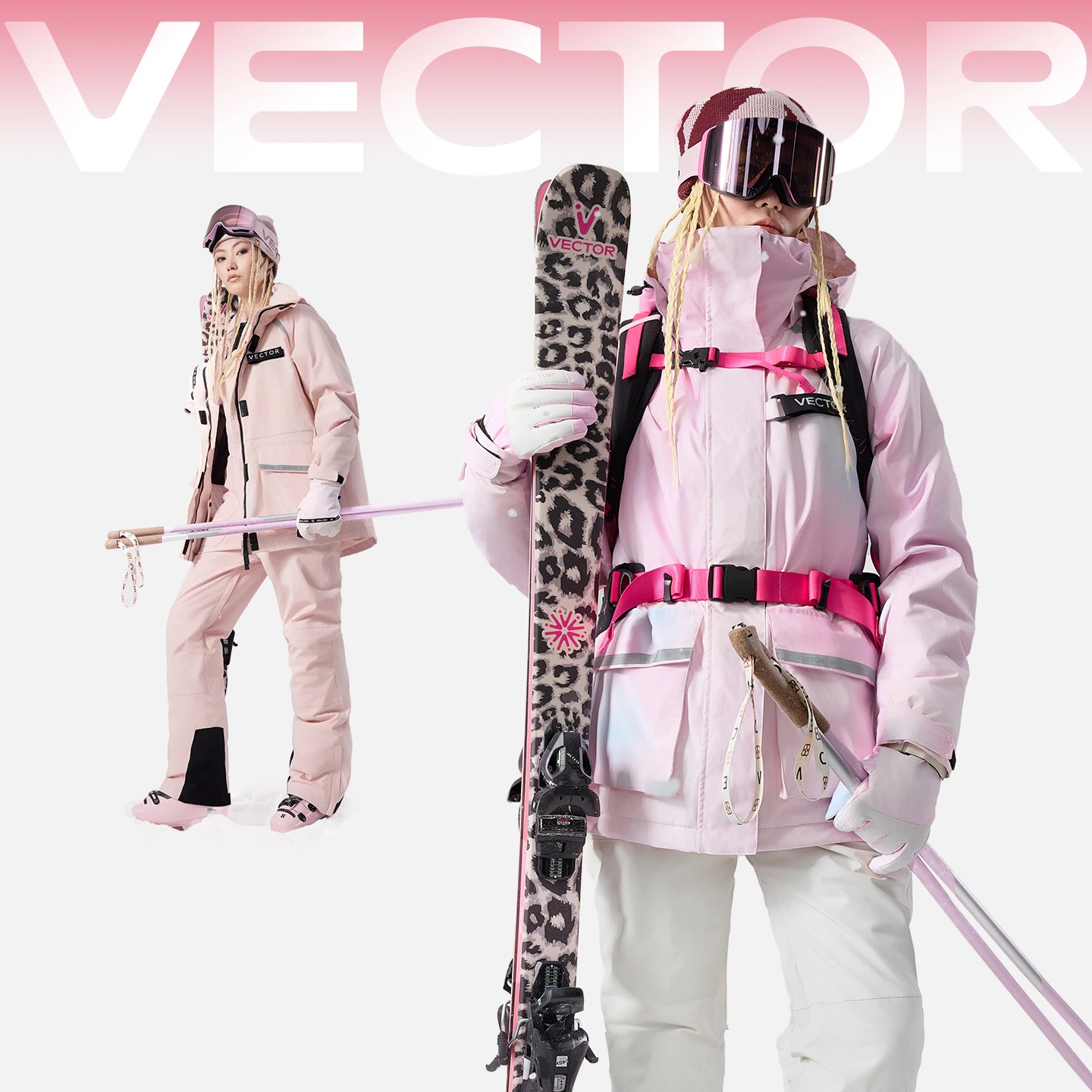 VECTOR Warm Ski Jacket Ski Pants Waterproof Insulated Ski Wear Winter Windproof Waterproof Ski Suit Outdoor Sports for Women men