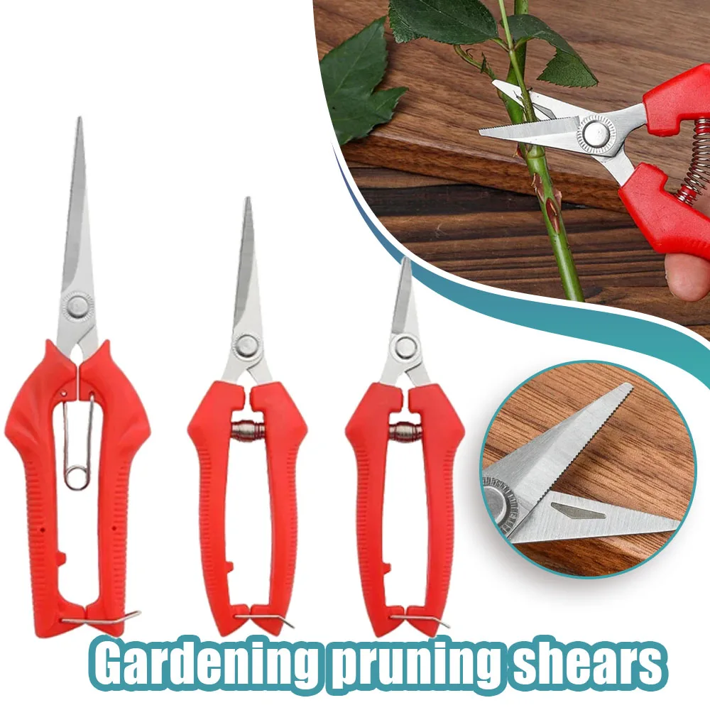 Stainless Steel Garden Pruning Shears Potted Tree Branches Scissors Fruit Picking Small Scissors Orchard Farm Gardening Tools