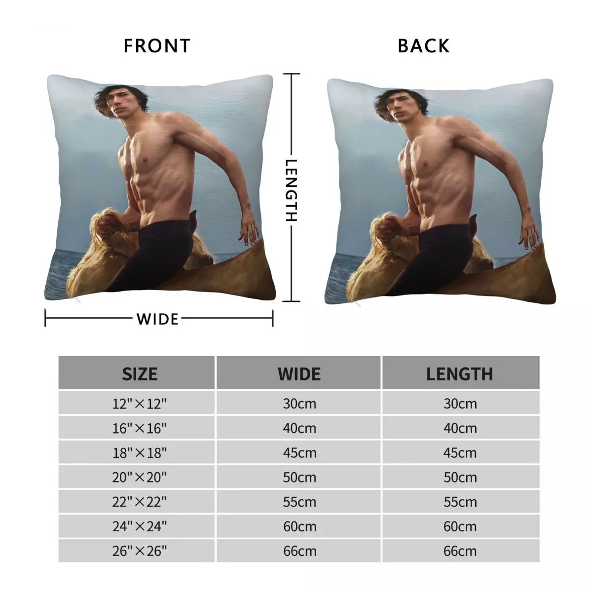 Adam Driver Giddy Up Square Pillowcase Polyester Linen Velvet Pattern Zip Decorative Throw Pillow Case Sofa Seater Cushion Cover