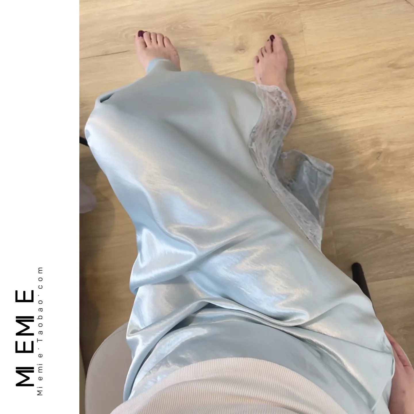 Elegant Lace Satin Fish Tail Skirt Hollow out Design Slimming mid Waist Casual Style for Young Women in Their 20s