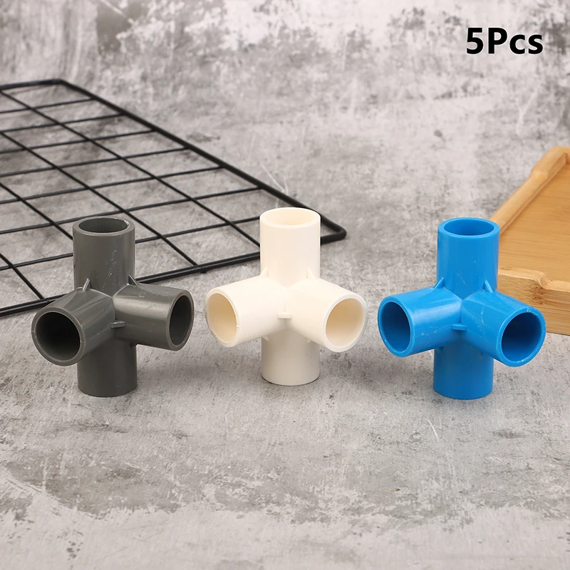 

5 шт., внутренний диаметр 20 мм, 4-сторонний разъем, ПВХ-труба для орошения, аквариум, сливной адаптер для аквариума, белый/синий/серый