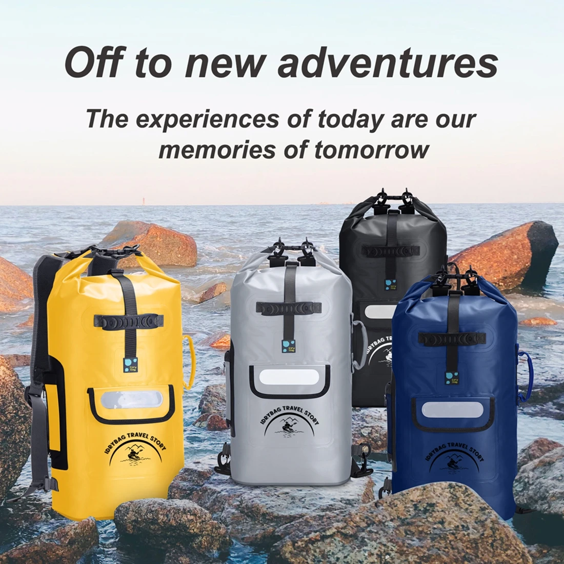 حقيبة Idrybag المقاومة للماء للنساء والرجال حقيبة ظهر جافة للرياضة والتجديف على الشاطئ والقوارب وحقيبة جافة وحقيبة ظهر مقاومة للماء
