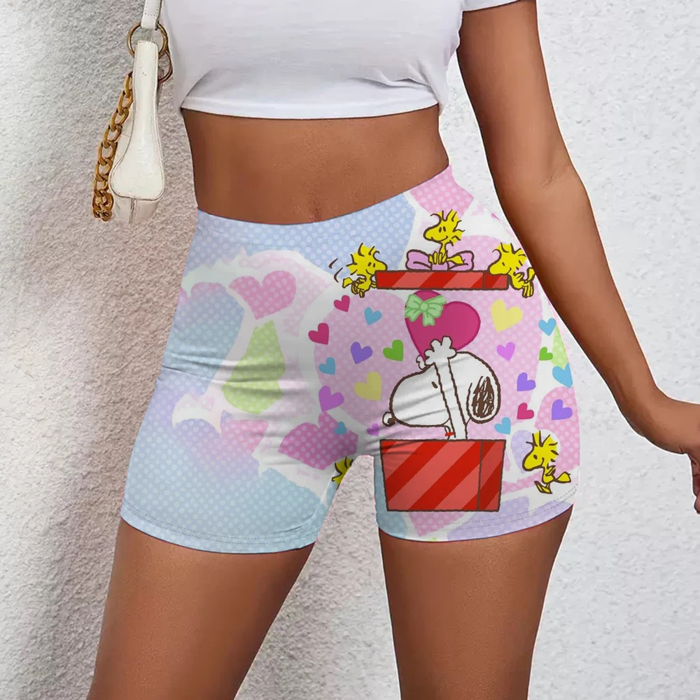 سنوبي طباعة الورك رفع اللياقة البدنية اليوغا السراويل السراويل الإناث عالية الخصر الخوخ عارية تشغيل الرياضة التجفيف السريع المضادة