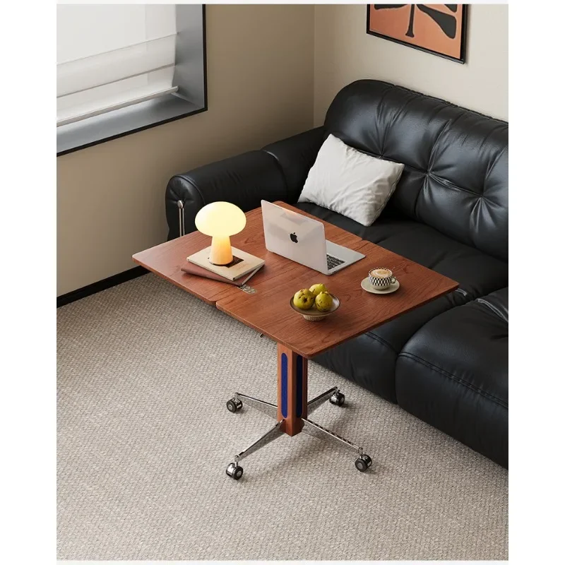 Medieval side table, movable lifting trolley sofa, middle coffee table, living room, retro high-end