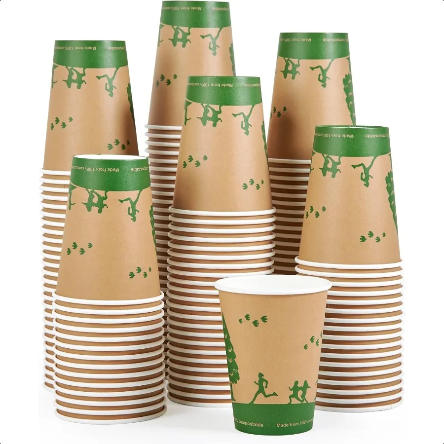 

240 Count 12 oz Compostable Paper Cups Biodegradable Paper Coffee Cups with PLA Lined Ecofriendly Hot Paper Cups for Party Pic