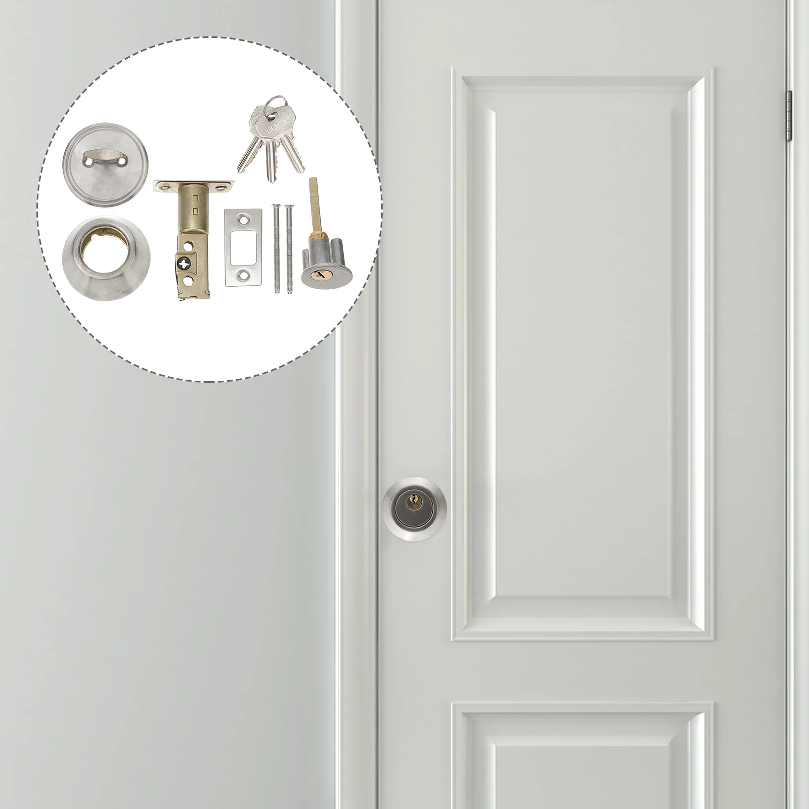 

1 Set Keyed Entry Door Lock Round Door Knob Lock Privacy Door Lock for Entrance Door Lock Security Door Knob with Lock
