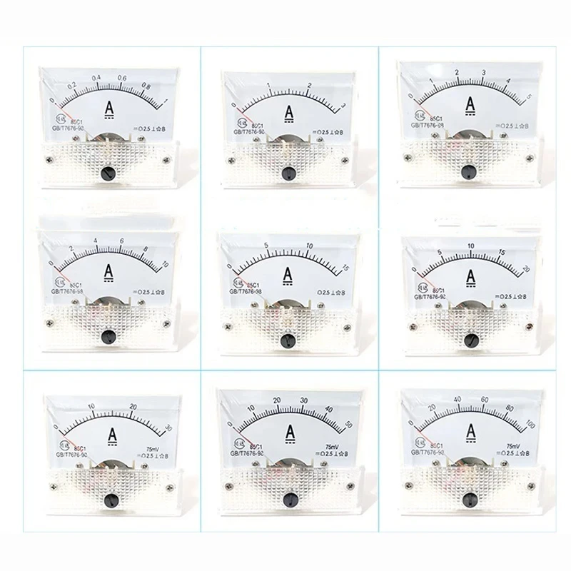 85C1 DC Analog Panel Voltmeter Ammeter Amp Volt Meter Gauge 1A 5A 10A 20A 30A 50A 75A 100A 150A 200A 250A 300A 400A 500A