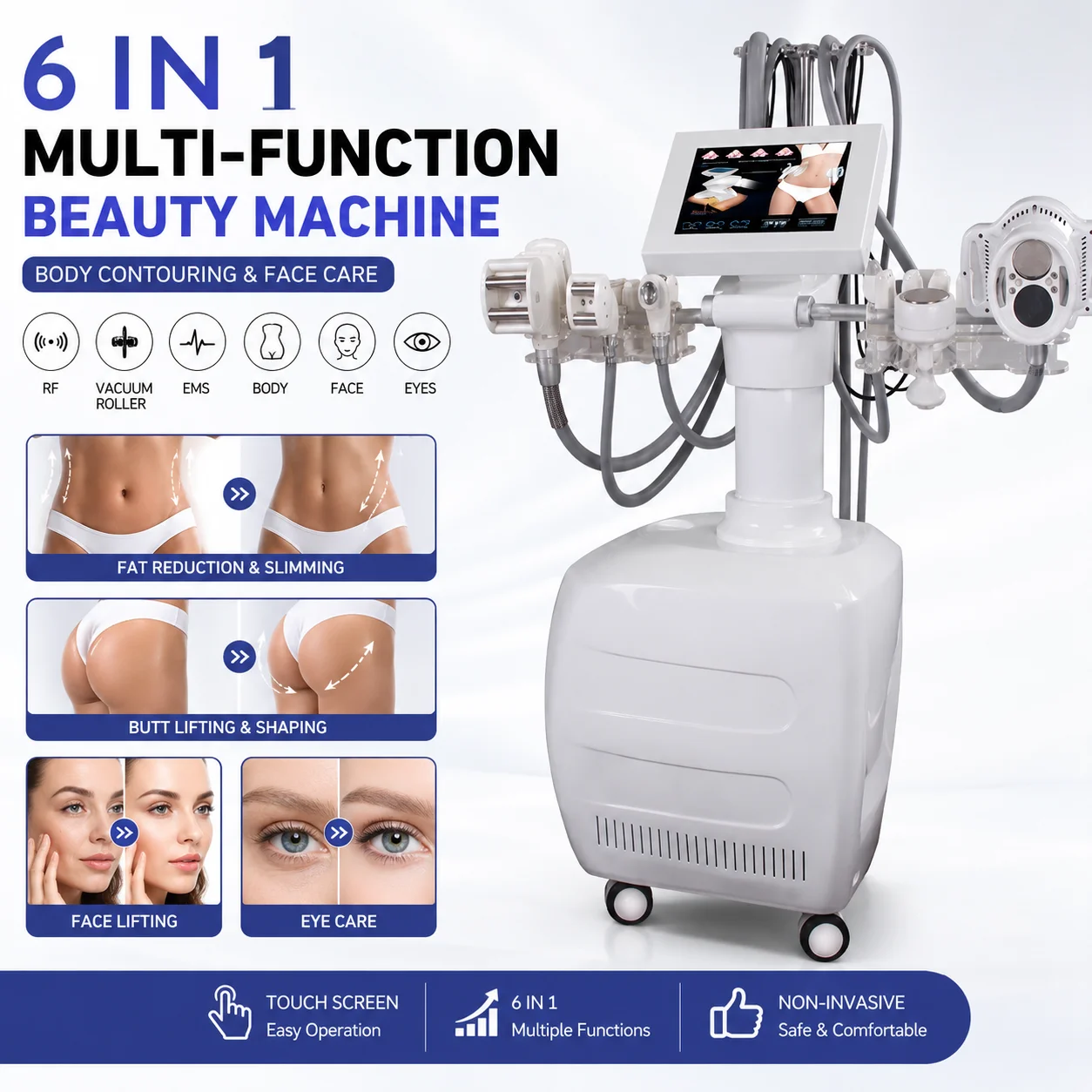 V10 Multifunctional VELABODY SHAPE Body Slimming Cavitation Cellulite Fat Removal Vacuum Roller Eye Care Weight Loss Machine
