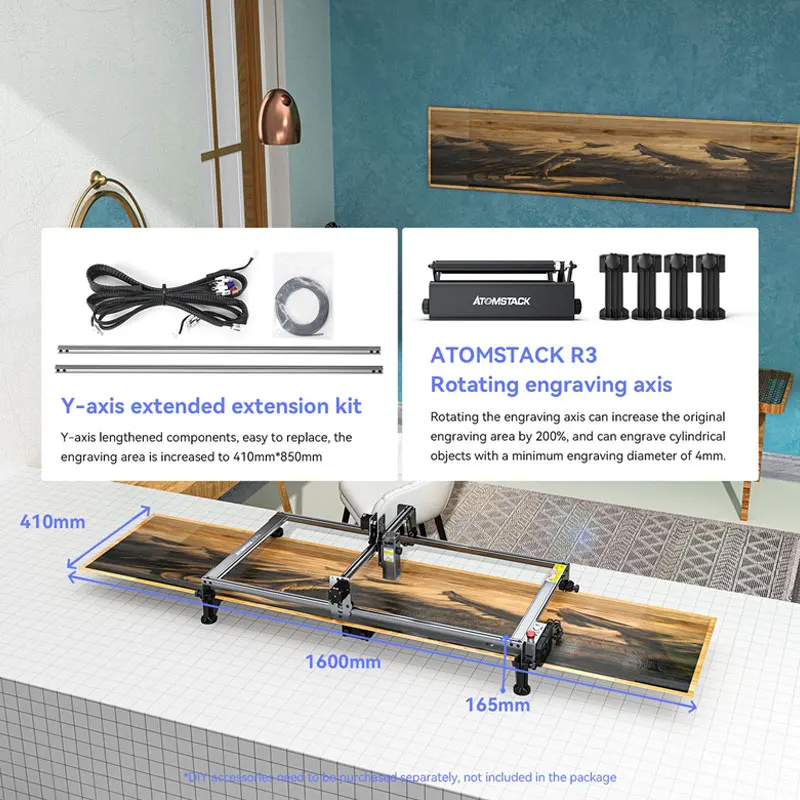 ATOMSTACK X7 Pro Extension kit Y-axis Extension to 850x410mm for A10 Pro S10 Pro A5 M50  A5 M50 Pro A5 A5 Pro+ Laser Engraving