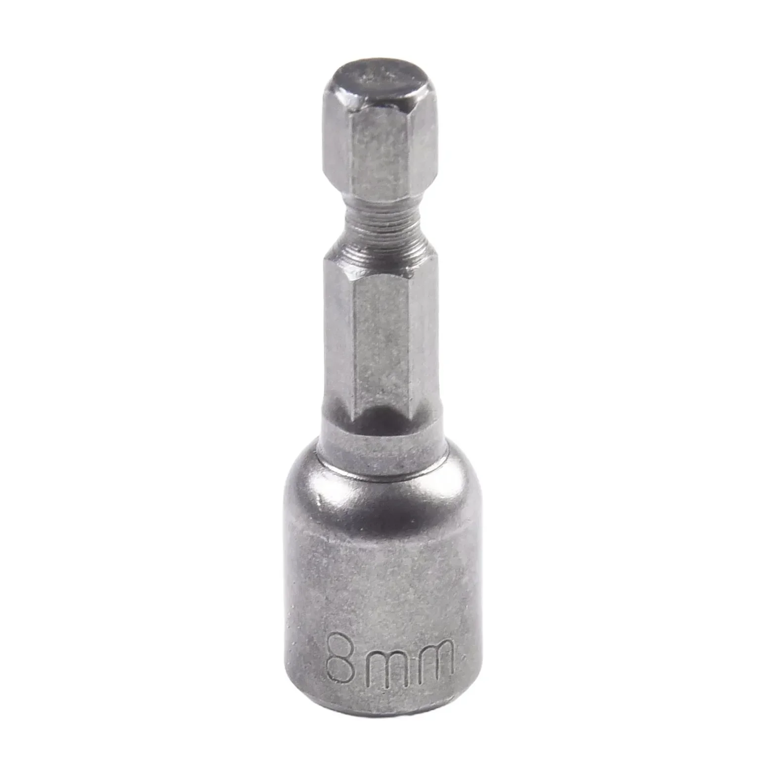 Power Tools Socket Adapter 1/4 8mm Magnetic Nut Driver Quick Release Chrome Vanadium Steel Drill Bit Grey Hex Shank