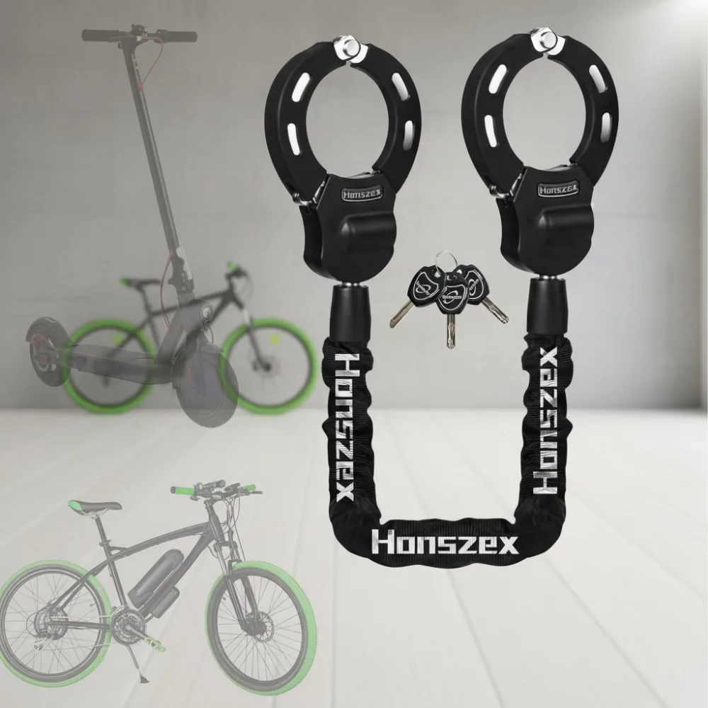 

Heavy Duty Scooter Bike Lock with Key, 36.2 Inch Security Chain for Electric Bikes and Mobility Tools